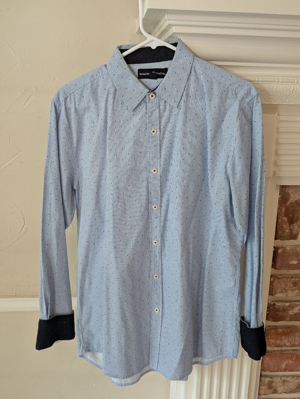 Beverly Hills Polo Club | Light Blue Microdot Men's Dress Shirt